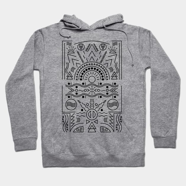 Tribal Sun and Waves Design Hoodie by JDP Designs